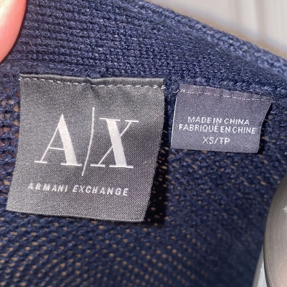 Armani‎ Exchange Two Tone Knit Button Down Cardigan